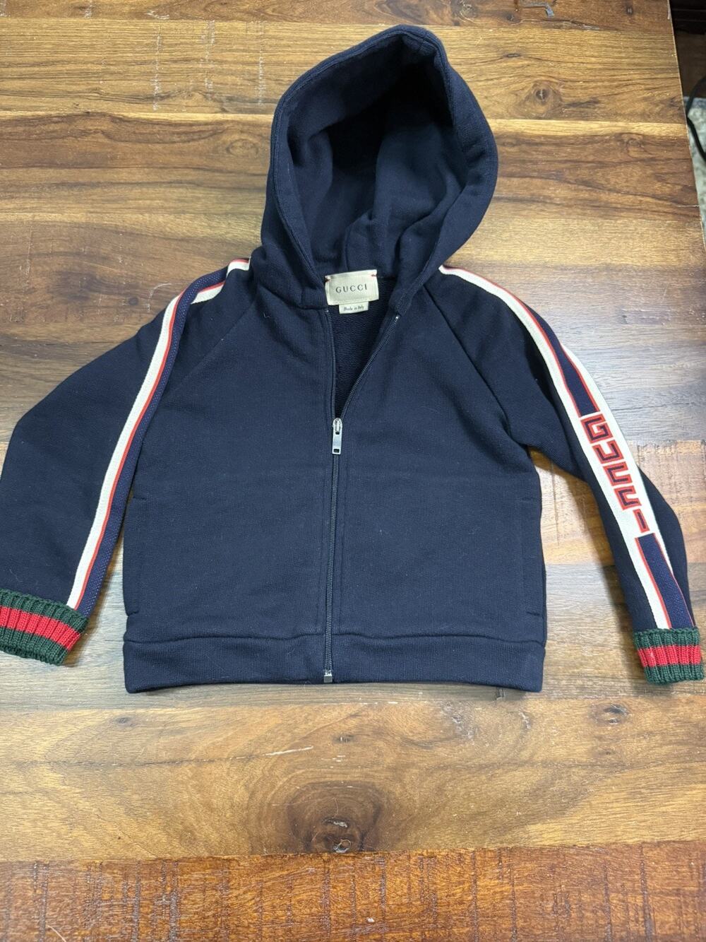 Gucci baby boy Navy Blue Full Zip Hoodie Size 12-18 Months Italy